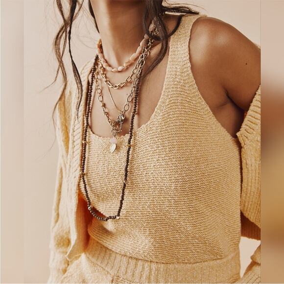 Free People Peach Declan Sleeveless Sweater Romper Sz M NWOT - Picture 5 of 14